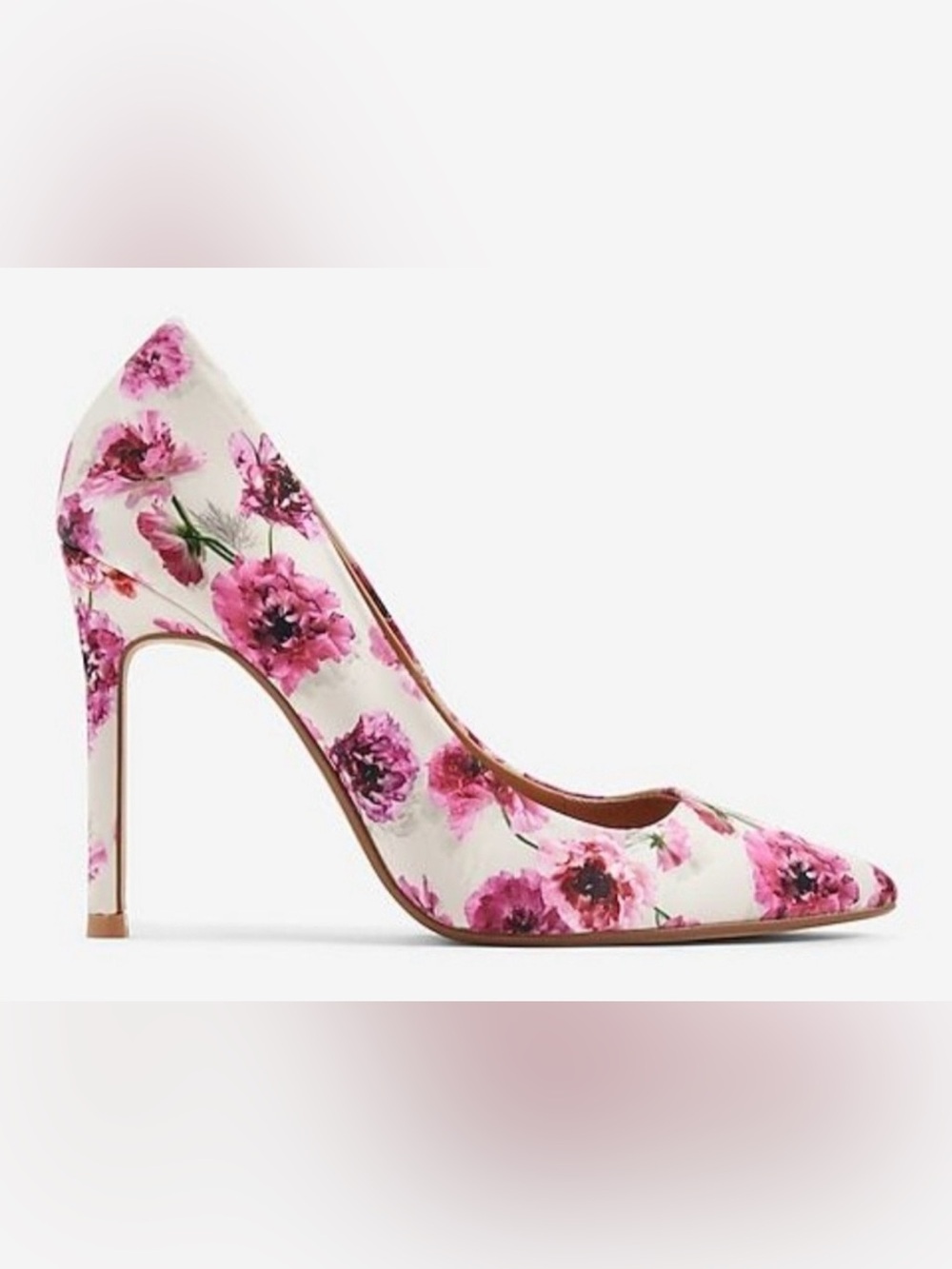 New Express Pink Floral Pointed-Toe Pump